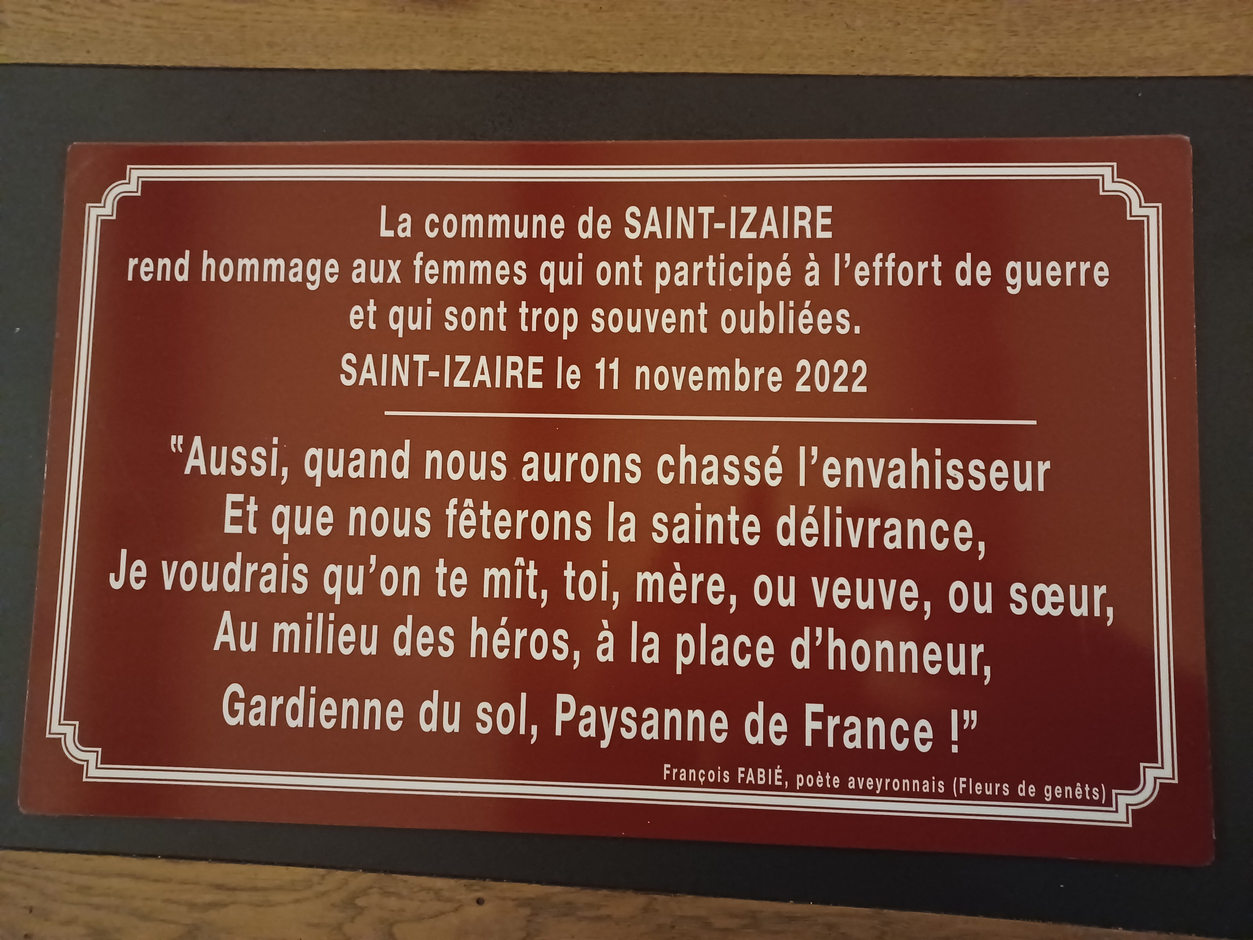 Lire la suite à propos de l’article Cérémonie du 11 novembre à Saint-Izaire